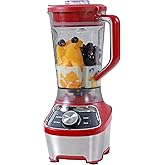 Kenmore Countertop Blender – Electric Mixer for Smoothies, Ice Crush & Pulse Function, Heavy Duty Tritan plastic Pitcher licuadora With 6 Speed, Kitchen Appliance, Dishwasher-Safe Jar, Red