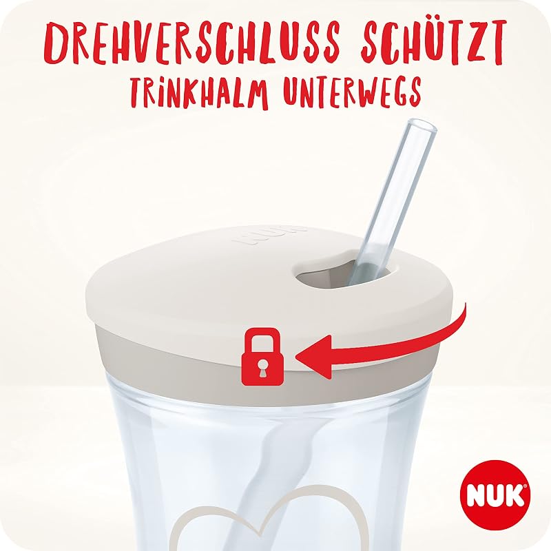 Action Cup Trinkbecher Kinder | 12+ Monate | 230 ml | Drehdeckel mit weichem Strohhalm | auslaufsicher | grüner Leopard