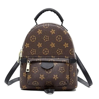 Herossy Fashion Leather Chechered Small Backpack for Jamaica 