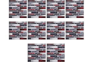 TUNKENCE 10-Sheet Stick On Kitchen Backsplash Tiles Mosaic Art Tiles Self-Adhesive Wall Tile 3D Self Adhesive Tiles for Kitchen Backsplash and Bathroom