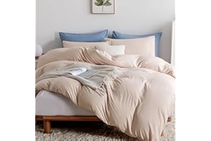 OAITE Beige Duvet Cover Full Size, Microfiber Duvet Cover with Zipper, Duvet Cover Set with 2 Pillow Shams, Soft Comforter Cover Full Size, 80 x 90