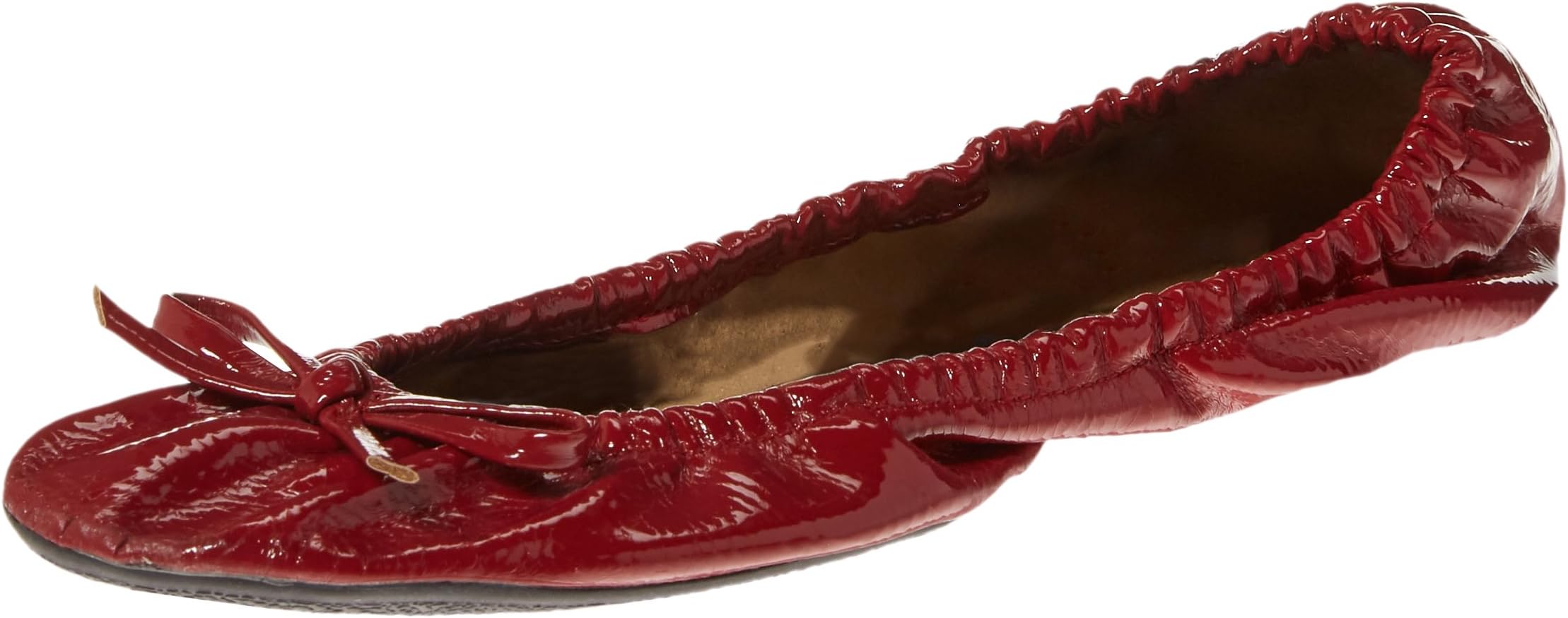 Alora Patent Foldable Flats with Carrying Case, Red, X-Large