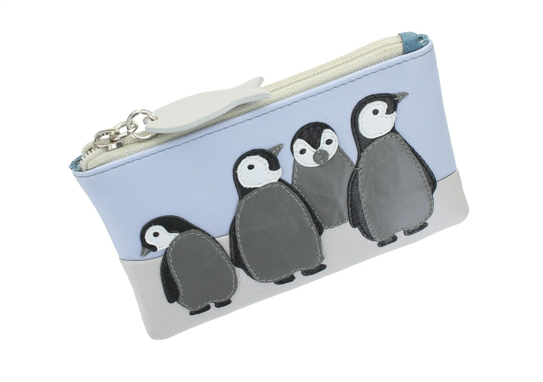 Mala Leather Ollie Collection Coin Purse with Keyring - RFID Protected 4150_3 Blue