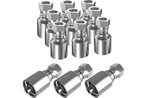CAMUUN 12PCS 1/2" JIC 37° Female Hydraulic Hose Fittings, Hydraulic Hose Crimp Fitting Ends for Air Hose Repair Kit