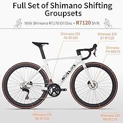 SAVADECK Carbon Fibre Road Bike, Hydraulic Oil Disc