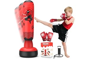 BAIYUAN 67 Inch Inflatable Punching Bag for Kids 3-12, Standing Boxing Set for Karate & Taekwondo Training, Stable Boxing Bag Active Toy for Boys & Girls, Perfect Christmas Birthday Gifts