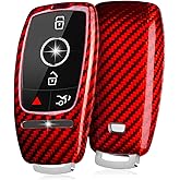 T-carbon Real Glass Fiber Key Fob Cover Compatible with Mercedes Benz Key Fob Protector fits for Benz AMG E53 GLS63 Sedan CLA35 45 GLB35 2020-2023 2024 Key Case Key Shell