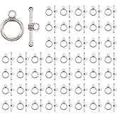 AUEAR, 150 Sets Silver Toggle Jewelry Clasps Necklace OT for Making
