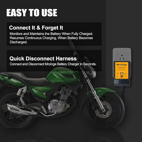 12V Trickle Battery Charger Maintainer – Auto For Car, Truck, Motorcycle, ATV, RV – Portable, Mpartsgo