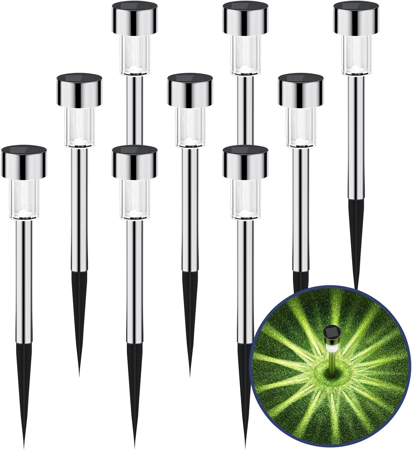 Lighting - Cvosua Solar Outdoor Lights 12 Pack, Waterproof Outdoor Lights, Solar Garden Lights, Solar Powered Landscape Lighting for Pathway, Patio, Yard, Lawn, Walkway, Deck and Driveway