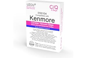 UZOU 8 Pack Style C/Q Canister Vacuum Bags for Kenmore 50104, Micro Filtration Premium Dust Bags Fit Kenmore Style C Q 5055 50557 50558 Type C-5 Models