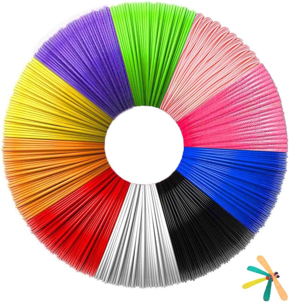 EILYGK 3D Pen Filament PLA 1.75mm 10 Colors 164 ft Total Compatible Pens