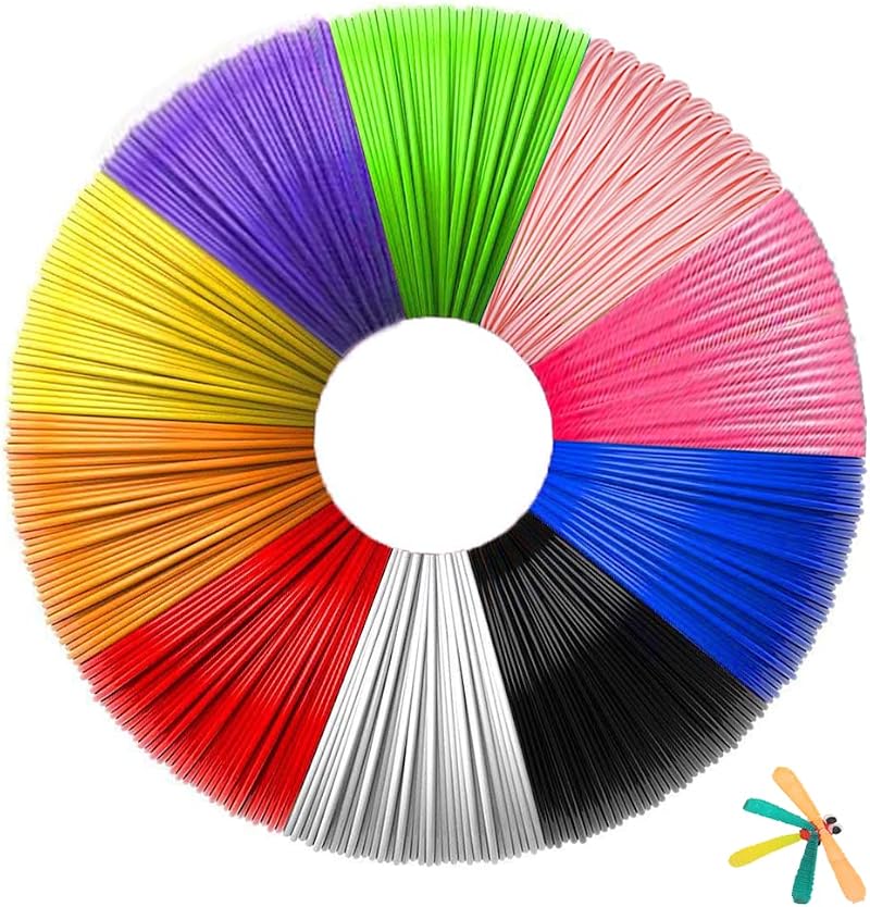EILYGK 3D Pen Filament PLA 1.75mm 10 Colors 164 ft Total Compatible Pens