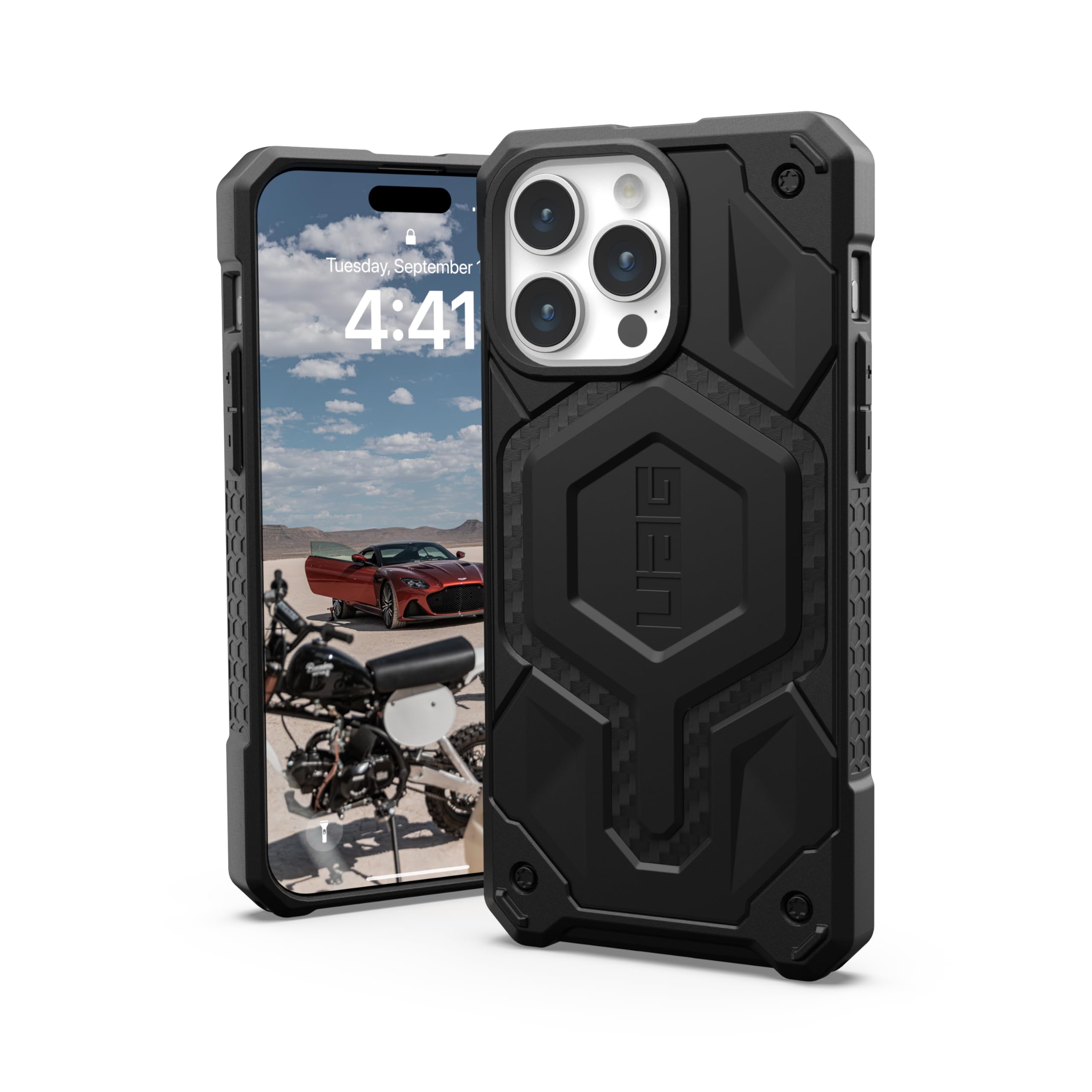 URBAN ARMOR GEAR UAG Case Compatible with iPhone 15 Pro Max Case 6.7" Monarch Pro Carbon Fiber Built-in Magnet Compatible with MagSafe Charging Premium Rugged Dropproof Protective Cover Image