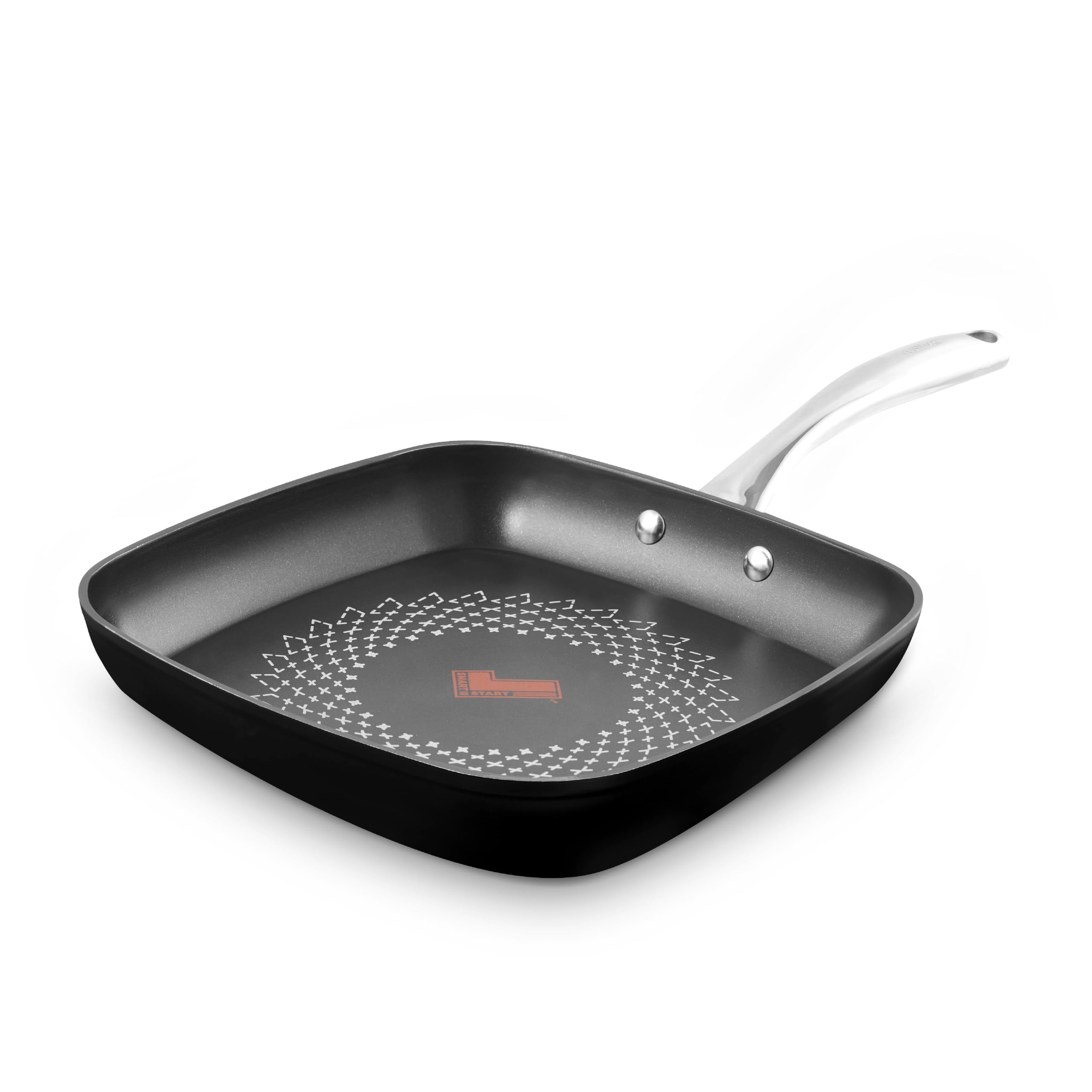 Tower SmartStart Ultra Forged 26cm Aluminium Grill Pan with Easy Clean Aeroglide Non-Stick, 15x Stronger, Induction Compatible, Oven Safe up to 220°, Long Lasting, PFOA Free, T900307