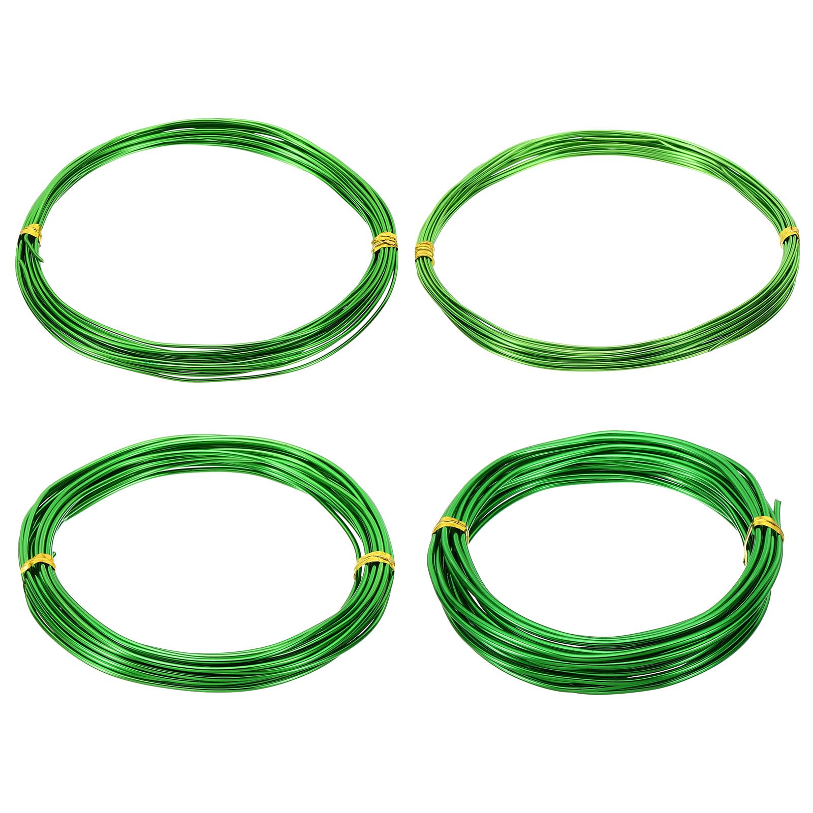 PATIKIL 16.4ft Aluminum Wire, 4pcs Jewelry Wire Bonsai Wire Metal Craft Wire 0.8mm 1mm 1.5mm 2mm for Crafts Bonsai Jewelry Making Beading Plants, Green