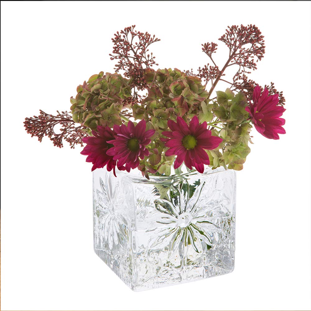 Dartington Crystal VA3423/CL Marguerite Square Vase Clear, 120 mm (H)