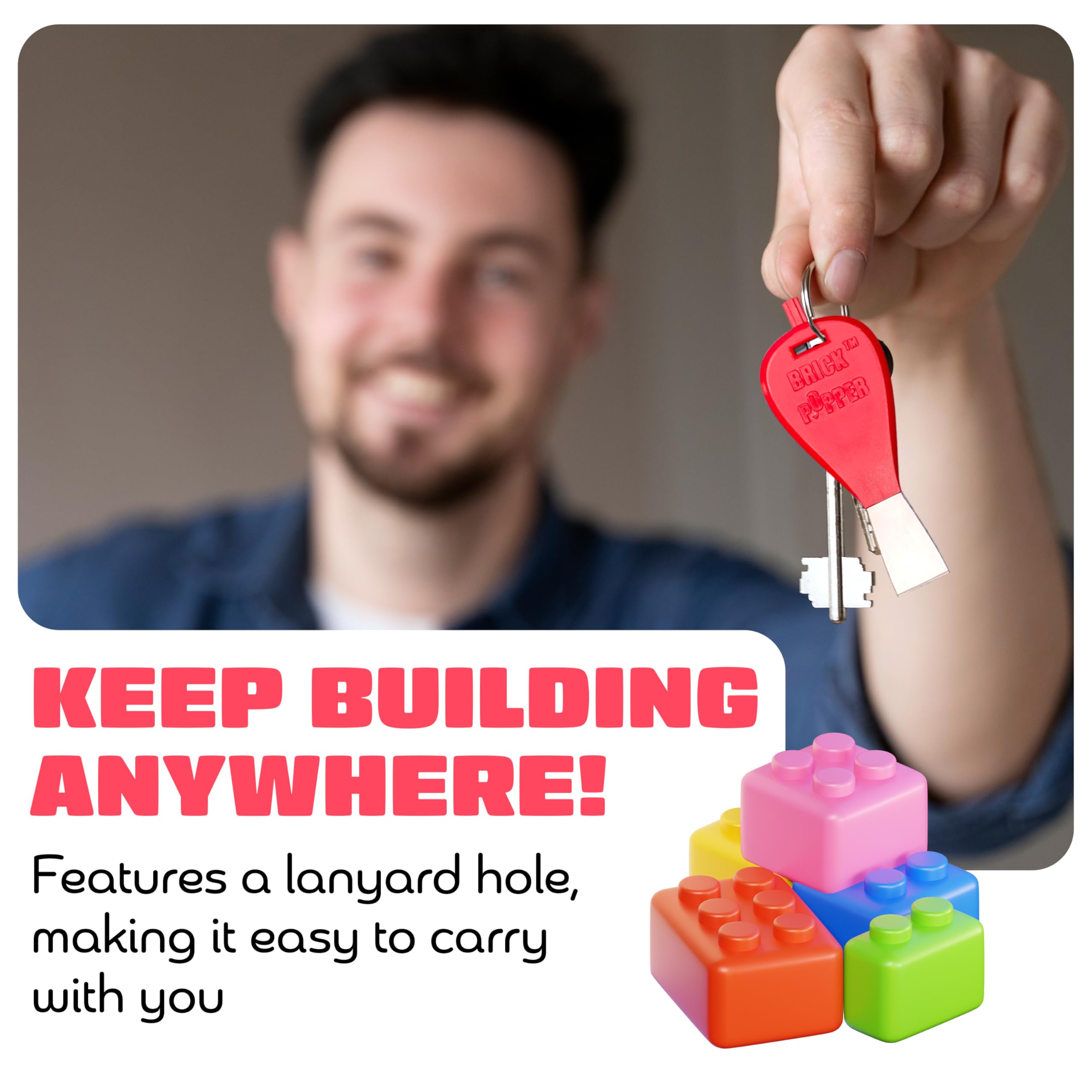 Brick Popper - World's Fastest Separator Tool - Efficient Remover for Kids and Adults - Perfect for Ages 6 and Up - Essential Tool (Red)