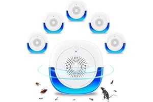 DWCOM TRAP 6 Pack Ultrasonic Mice Rat Repellent, Electronic Spider Bug Repellent, Indoor Roach Killer Rodent Ultrasonic Plug in for Cockroaches, Insects, Bugs, Mosquitoes