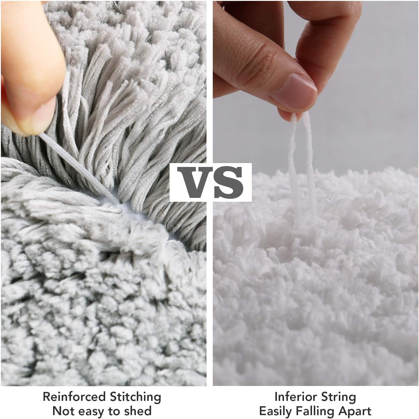 Lifewit Bathroom Runner Rug Bath Mat 59"x20" Non-Slip Soft Long Shower Rug Plush Microfiber Water Absorbent Carpet Thick Shaggy Luxury Floor Mats, Machine Washable, Grey: Home & Kitchen