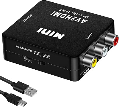 AXFEE RCA to HDMI Converter 1080P 720P USB Power PAL NTSC AV to HDMI