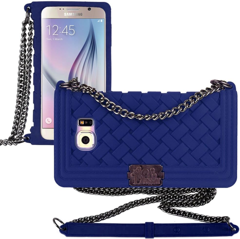 Galaxy Note 5 Case, Dressier Braid Purse Wallet Design Case for Samsung Galaxy Note 5 BLUE with Shoulder Chain Strap
