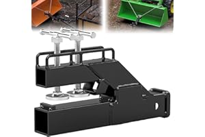 SUNSHINE FARMRE 2025 Upgraded Clamp on Trailer Hitch for Tractor Bucket Non-Slip Black Tractor Bucket Hitch Receiver for 2" Ball Mount Adapter Compatible with Kubota Deere Bucket Attachment Accessories