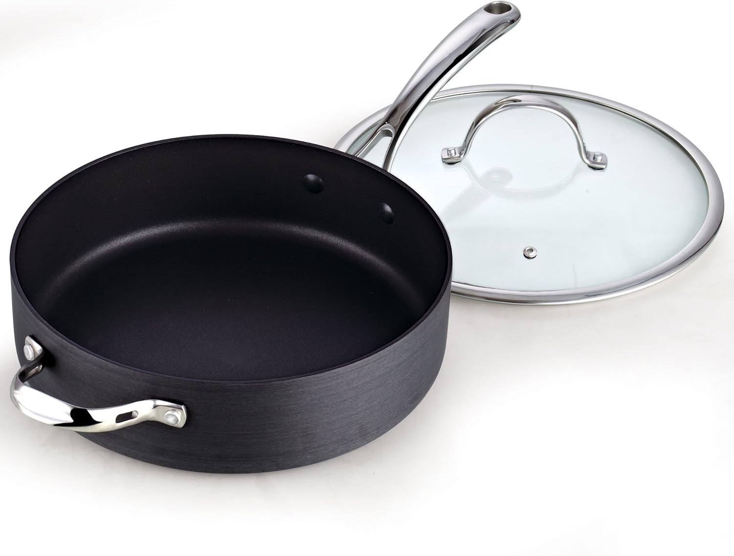 Cooks Standard 00346 5 QT Hard Anodized Nonstick Deep Saute pan with Lid, Black: Kitchen & Dining