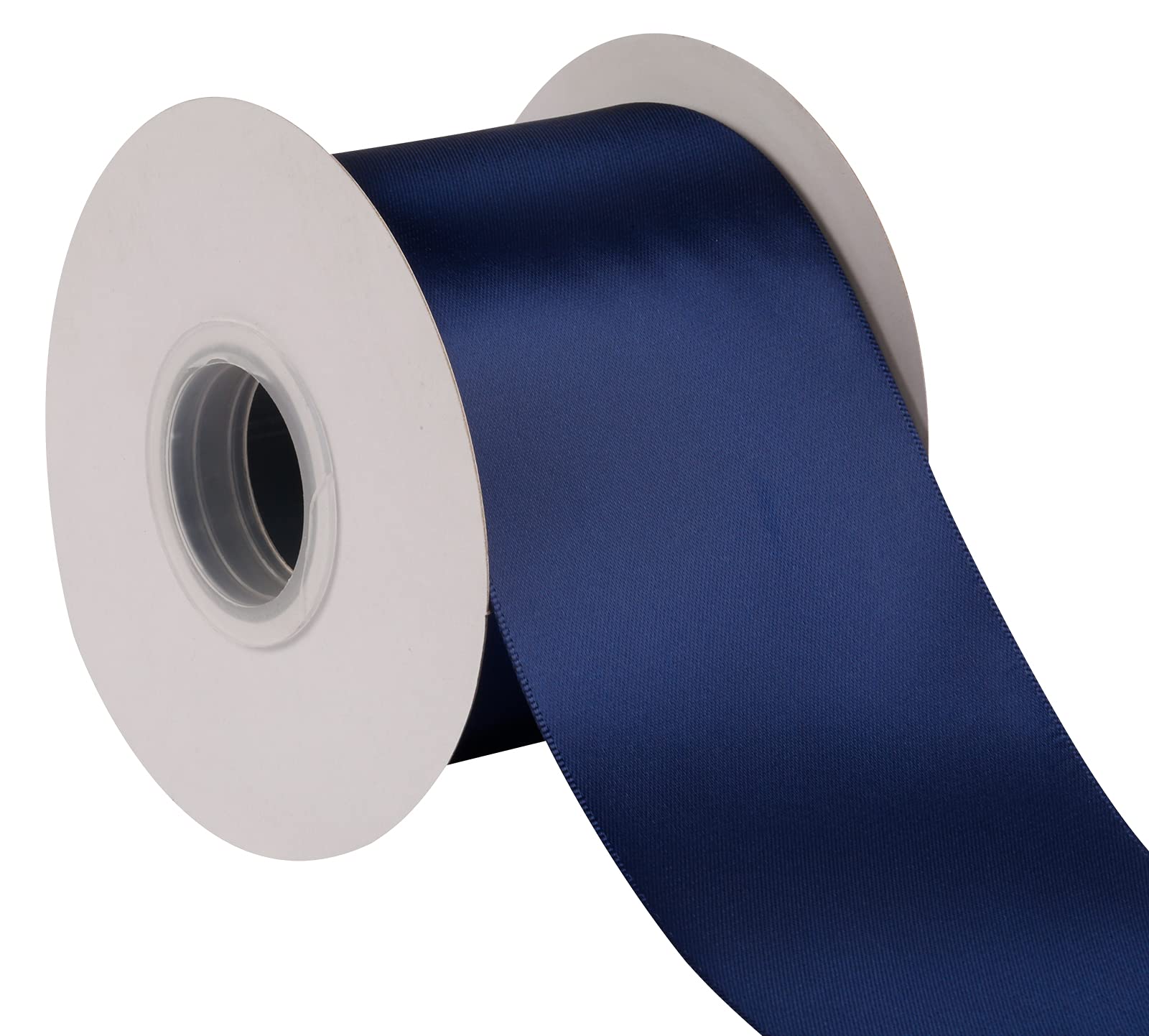 Joycrosso 75mm Double Faced Satin Ribbon 22 Meters-Roll Set for Chair Sash Gift Wrapping Party Favor Home Decoration Craft Supplies, Navy