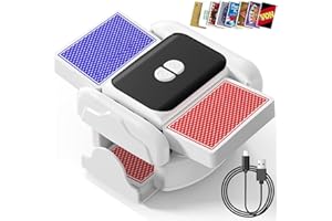 PATWING Automatic Card Shuffler 1-2 Decks,UNO Poker Shuffler with 2400mAh Rechargeable Built-in Battery,Low Noise,Electric Playing Cards Machine for Casino Card Game,Phase 10,Texas Hold'em