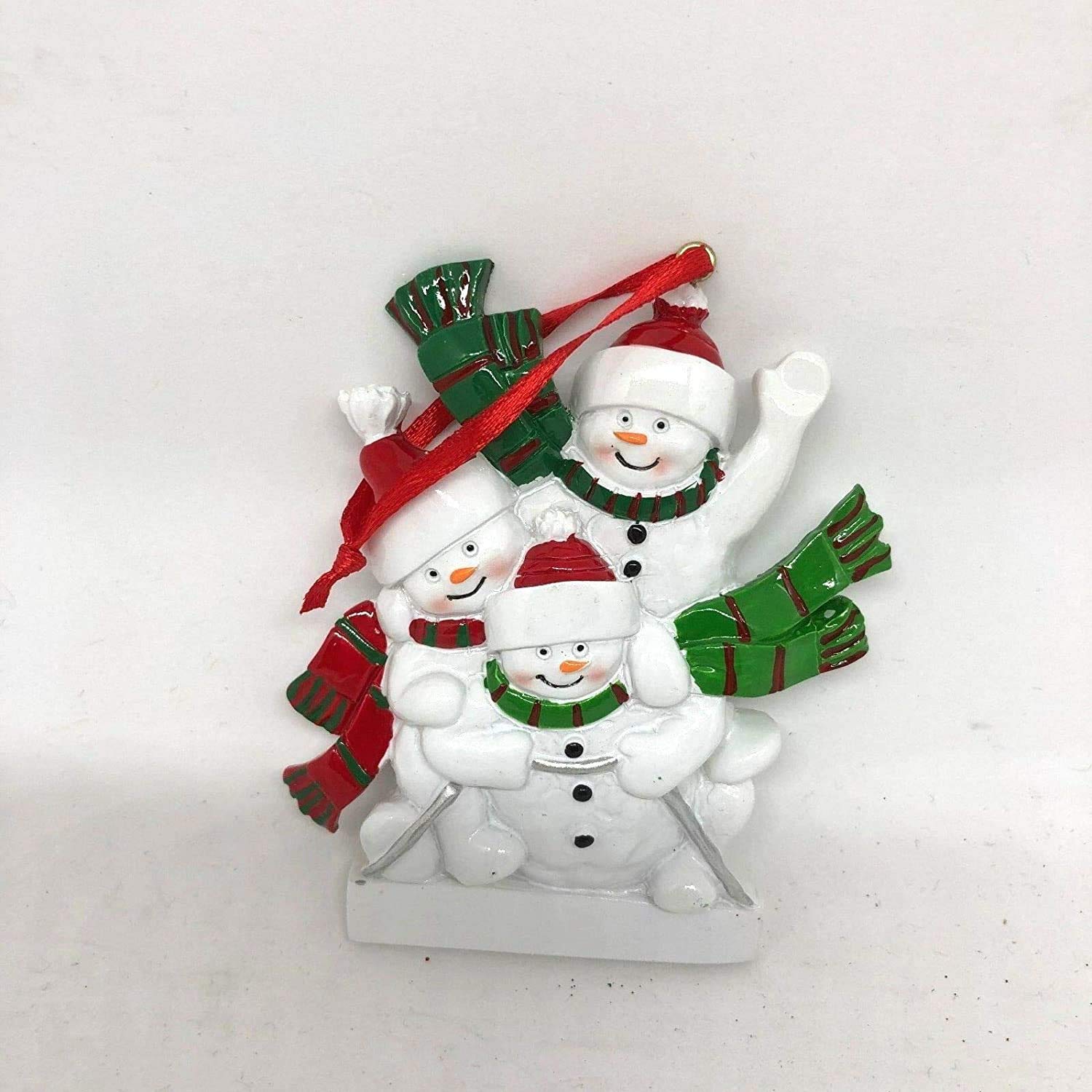 Royal County Personalise Your Own Resin Christmas Tree Hanging Decorations - Snowman Family of 3