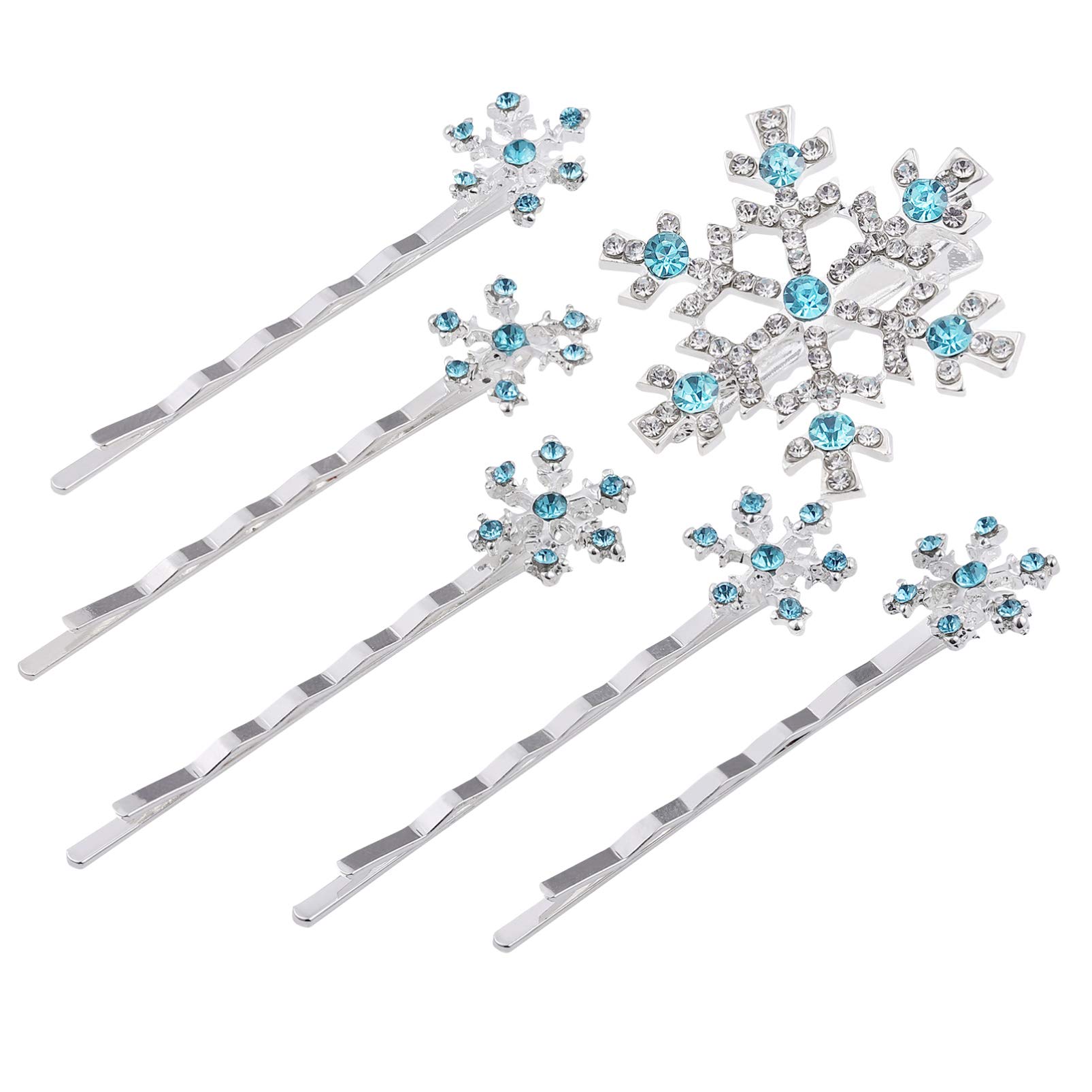 Lurrose 6pcs Boy Girl's Hair Clip Snowflake Hair Pins Mixed Ribbon Clips Barrettes for Boys and Girls Accessories