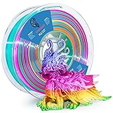 Goto Guard Silk PLA Rainbow Filament,pla Filament 1.75mm Multicolor Changing with Green Blue Purple Pink Yellow,3D Printing Filament 1kg/2.2lbs for Most FDM 3D Printer