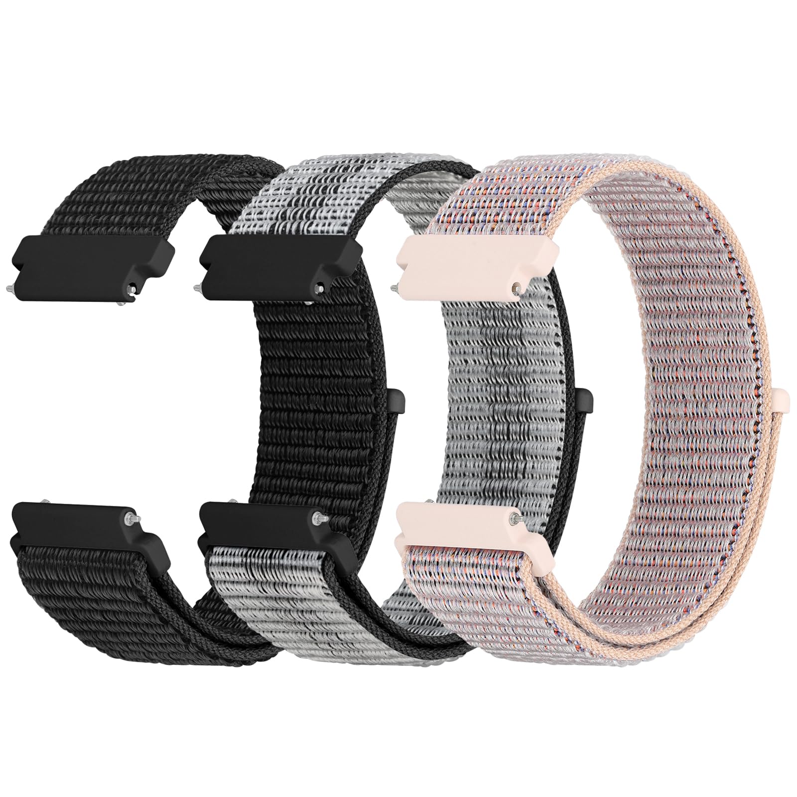 KIBDSNG Nylon 22mm Watch Strap Compatible with Garmin Venu 4 45mm/Venu 3/Venu 2/Vivoactive 4 45mm/Forerunner 255/265,Adjustable Sport Band for Samsung Galaxy Watch 46mm/3 45mm/Gear S3 Classic/Frontier