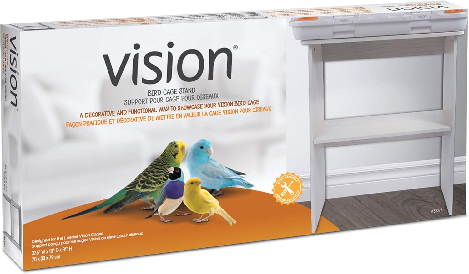 vision bird cage stand with cabinet