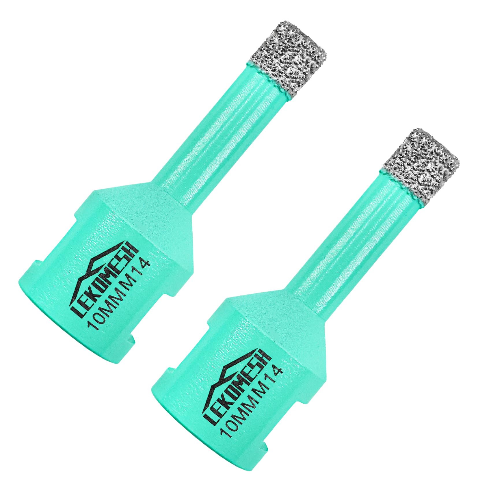 LEKOMESH 10MM Diamond Hole Saw - 2pc Vacuum Brazed Drill Bits for Porcelain, Ceramic, Marble, Granite, Stone & Quartz - M14 Thread Angle Grinder — image 1