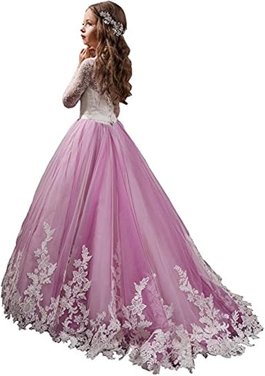 amazon purple flower girl dresses