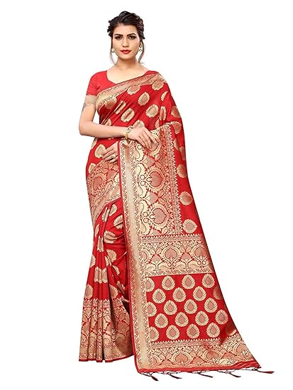 amazon red colour sarees