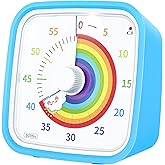 Yunbaoit Rainbow Visual Timer for Kids, 60-min Countdown Timer, Blue | Cute Study Timer for Classroom, Homeschool, Office, Kitchen, Kids Desk with Protective Case, Mute&amp;Ringing Alarm, Nightlight