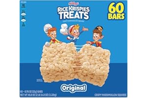 GENERIC Rice Krispie's Treats Marshmallow Bars, Original, 60 Count Mini Squares, Sweet Crispy Marshmallow Cereal Kids Snacks, Lunch Snacks, Grab n' Go, Original Individually Wrapped (60 Count, Original)