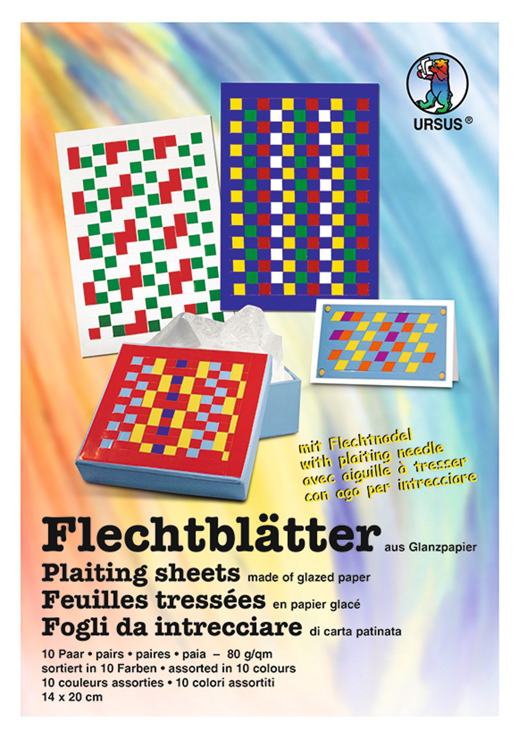 Ursus 28210004, Easter weaving set, 4 designs, includes wiggly eyes, approx.12 x 17 cm.