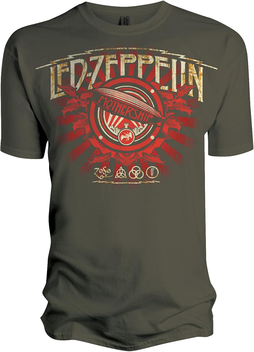 Led Zeppelin Mothership Burst Black Mens TShirt Small Amazon.co.uk Clothing