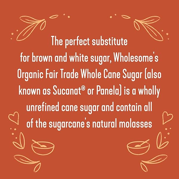 WHOLESOME SWEETENERS 32-OUNCE ORGANIC SUCANAT PANELA WHOLE CANE SUGAR, FAIR TRADE, NON-GMO PROJECT VERIFIED, GLUTEN FREE & VEGAN FOR BAKING, SPRINKLING AND MORE, 1 PACK