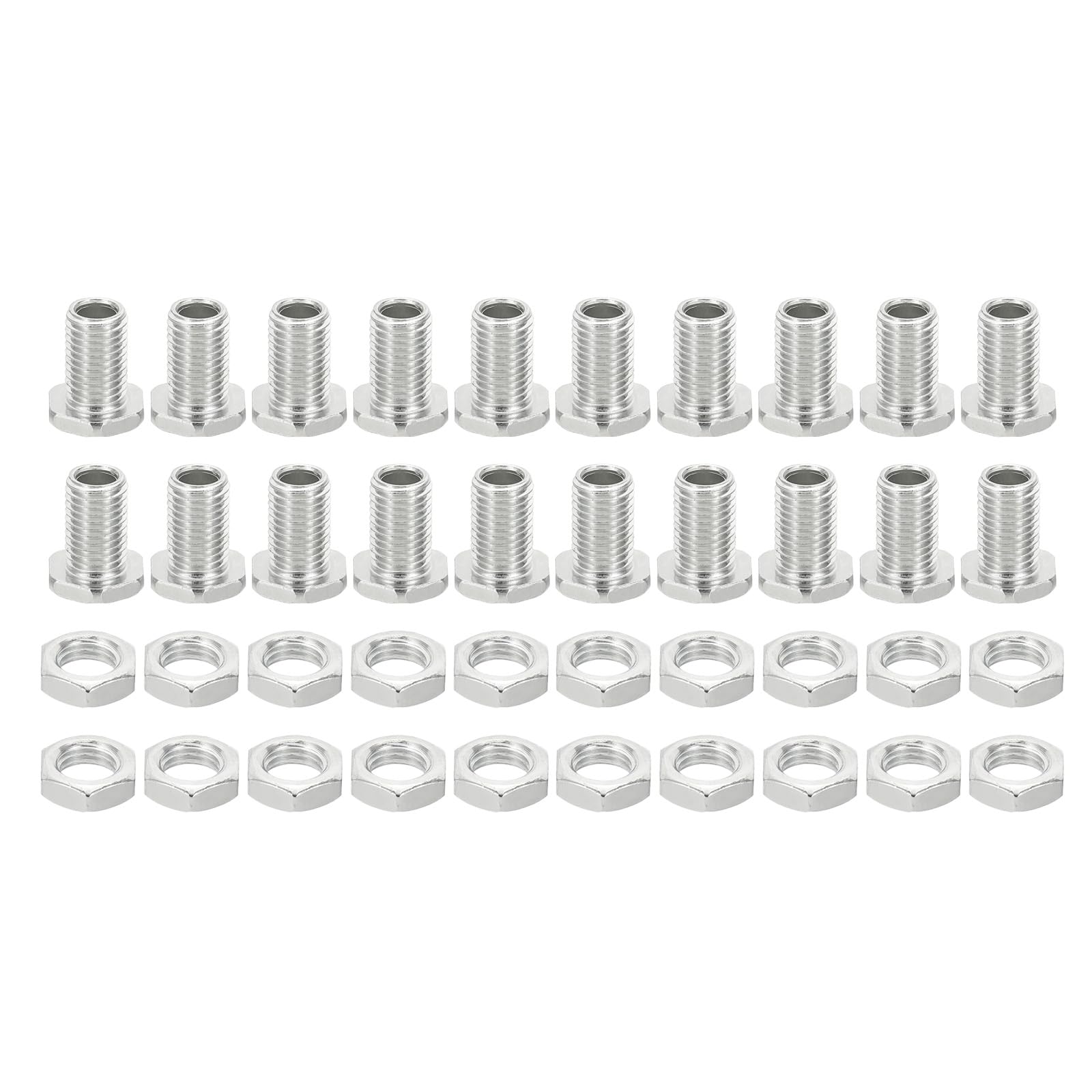 PATIKIL M8x15mm Hex Bolts and Nuts Kit, 20 Set Fine Thread Hollow Screws Assortment Hexagon Head Screw Through Hole Bolt Chandelier Fasteners