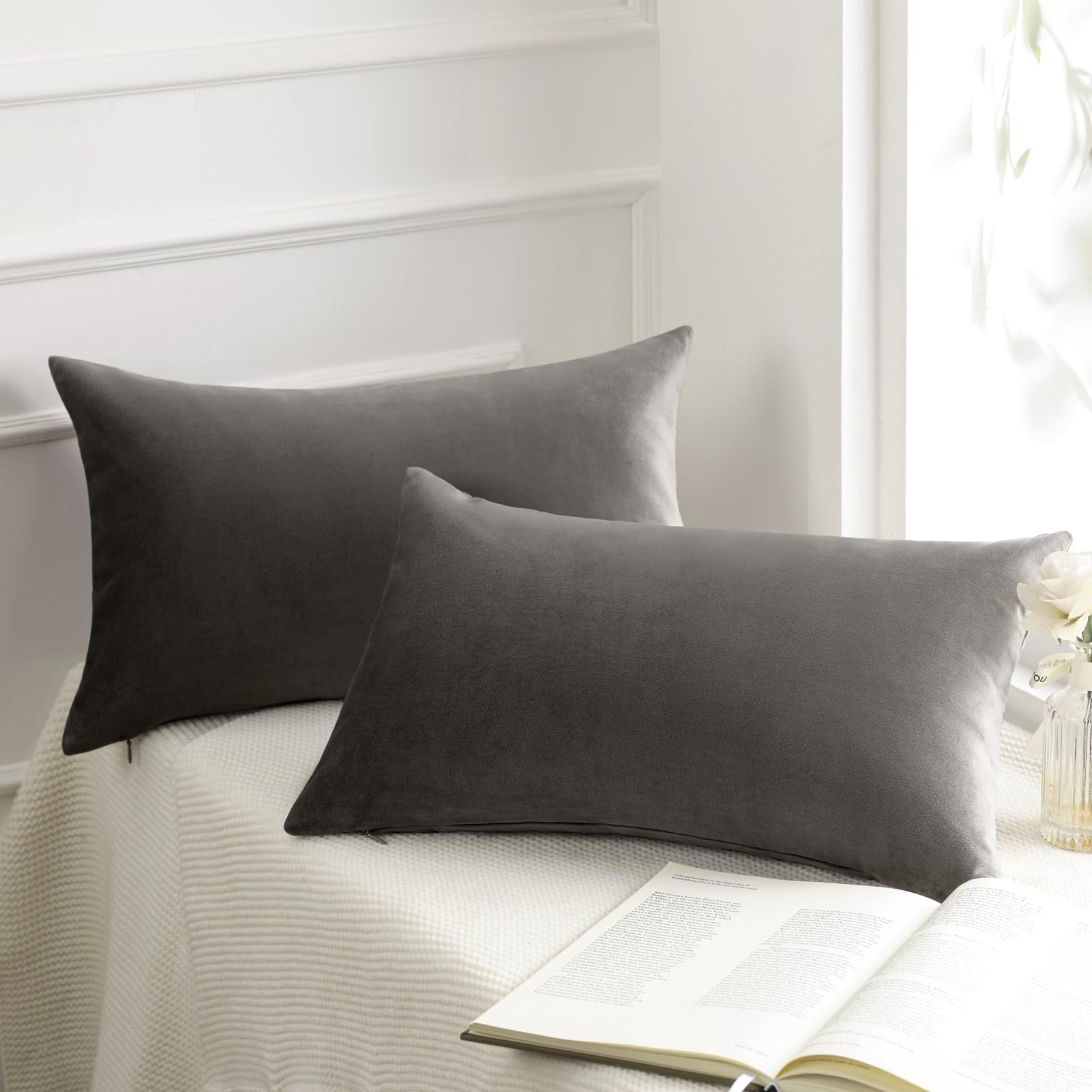 Phantoscope Pack of 2 Velvet Decorative Throw Decorative Pillow Cover ...