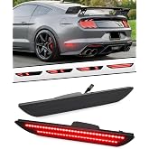 LED Rear Side Marker Lights for 2015-2023 Ford Mustang | Dynamic Red Upgraded LED Fender Marker Parking Lamps Smoked Lens, 2PCS