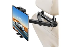 Tablet Holder for Car Headrest [3 in 1 Sturdy Upgrade Extension Arm] Adjustable iPad Car Mount for Backseat, Road Trip Essent