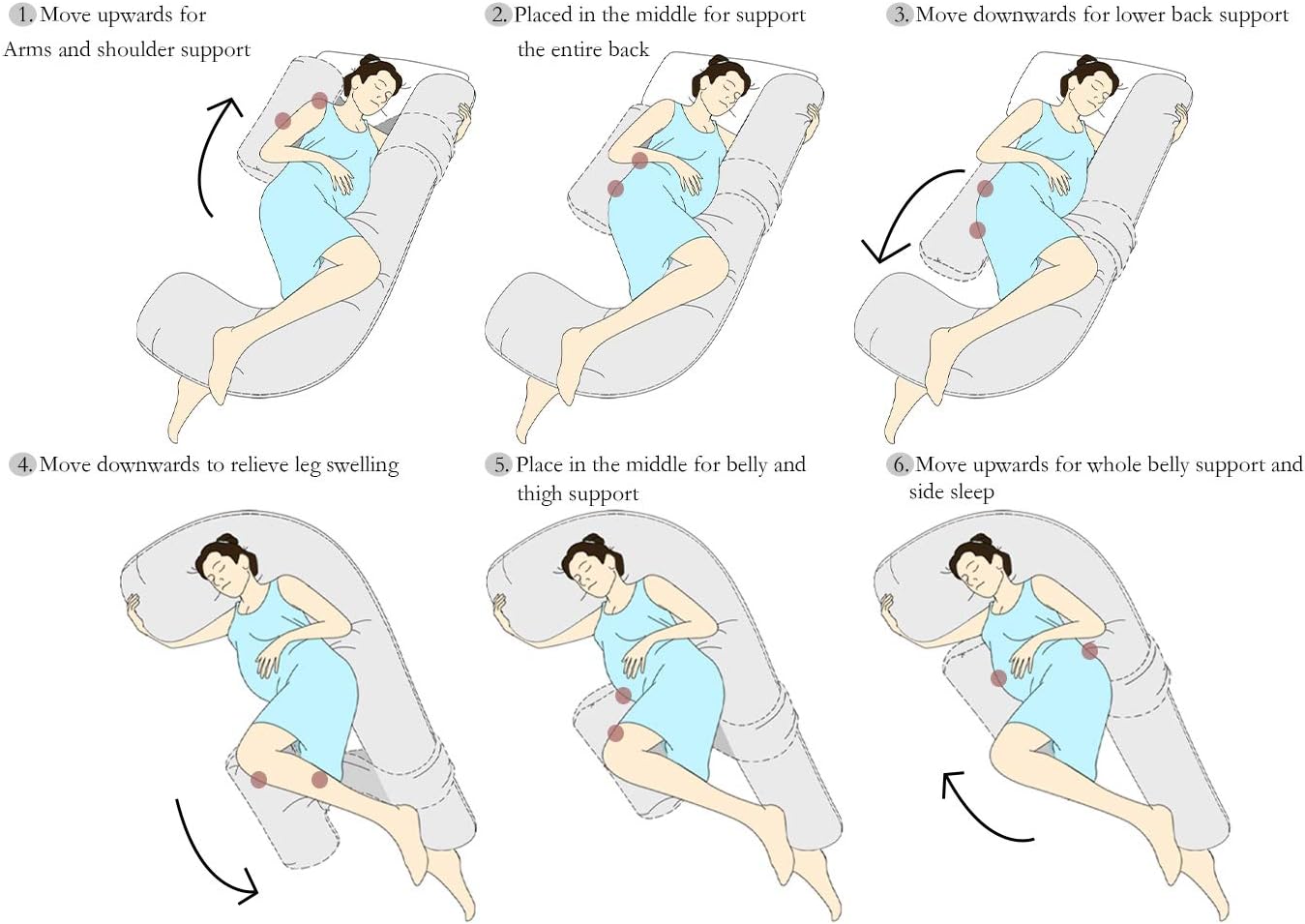 INSEN Pregnancy Pillow,Maternity Body Pillow with Pillow Cover,H Shaped Body Pillow for Pregnant Women (Grey Jersey): Home & Kitchen