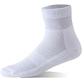 Yomandamor Mens Diabetic Cotton Ankle Socks with Arch Support (5-Pair)
