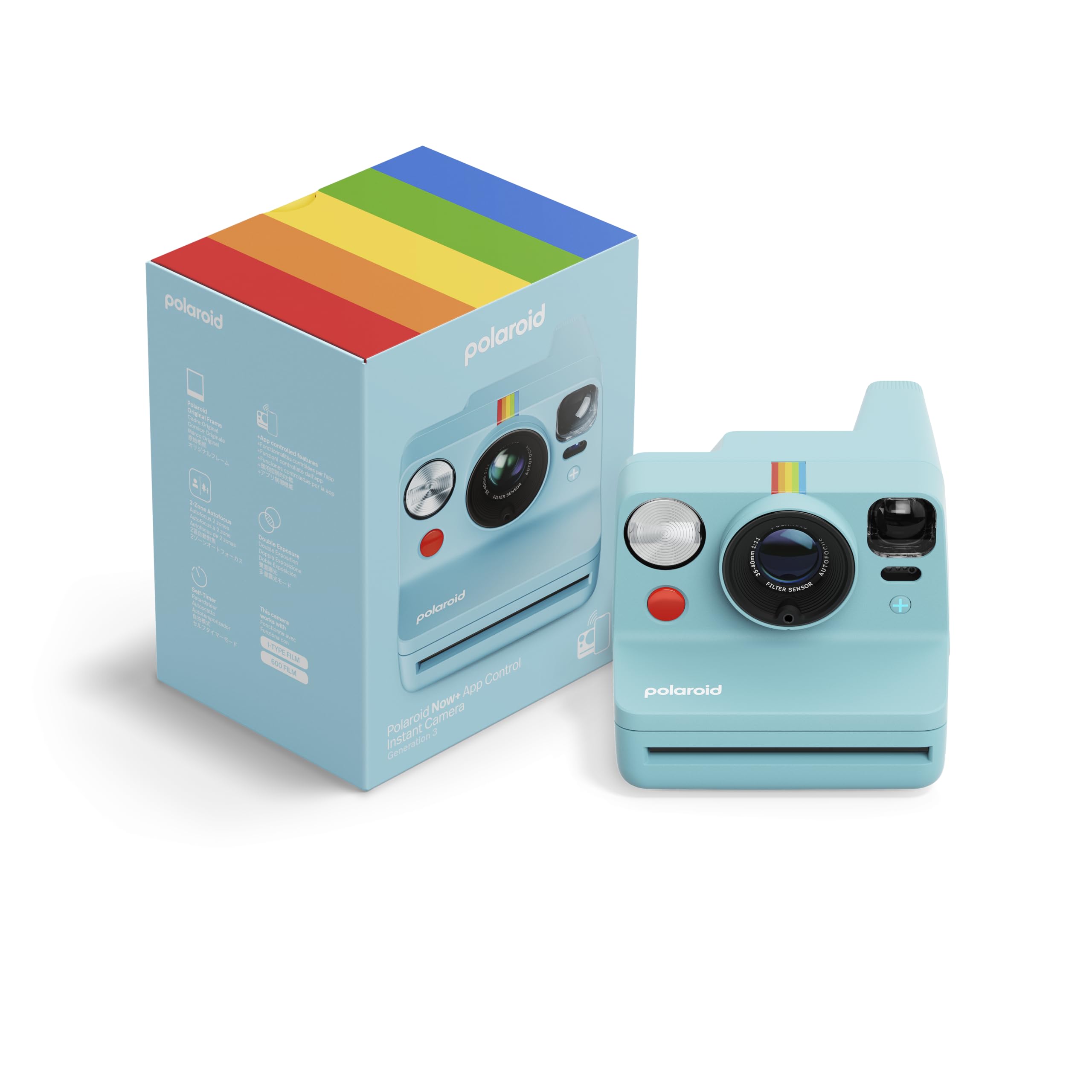 Polaroid – Now+ Generation 3 – Sofortbildkamera mit Bluetooth-Verbindung – Arktisblau (9163)